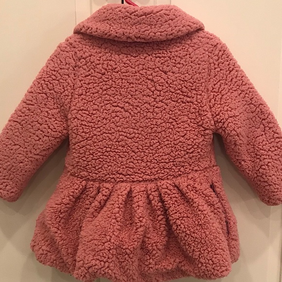 Magpie Pink Sherpa Fleece Pea Coat 3T - Picture 3 of 3